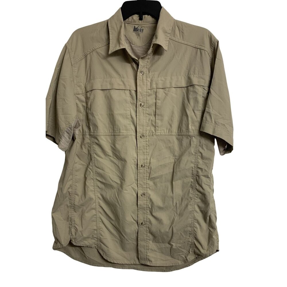 REI L Outdoor‎ Hiking Lightweight Minimalist Shirt Tan